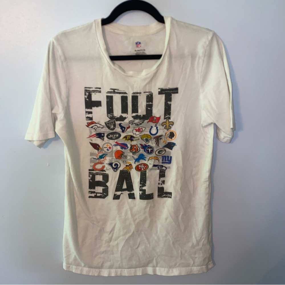 Womens NFL Short Sleeve t-Shirt, White, Y2K, Early 2000's, All Teams, Size XL/18